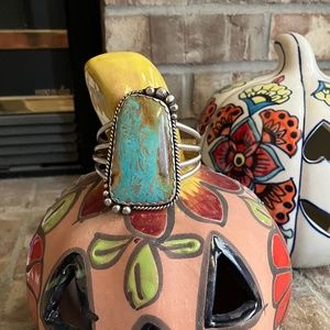 Custom made kingman turquoise cuff